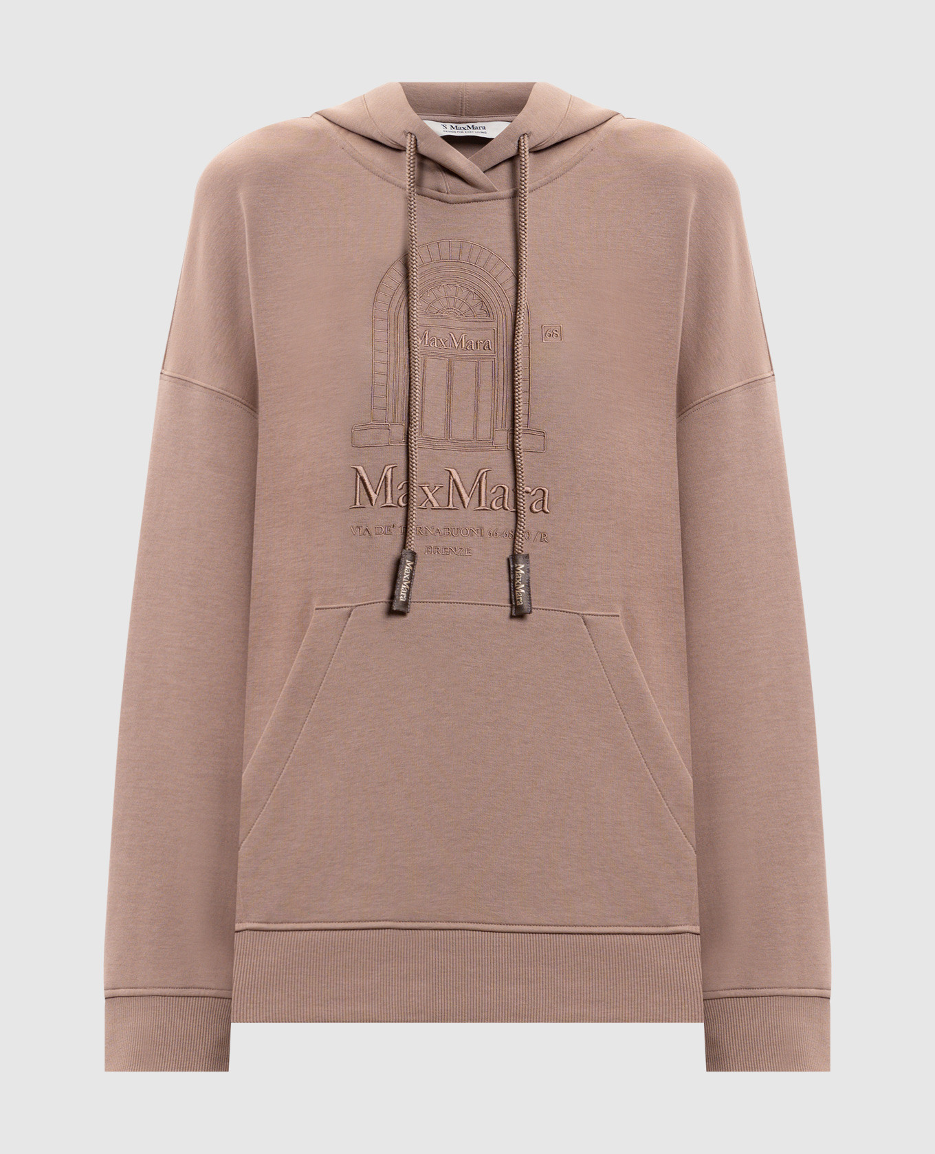 ANDREA beige hoodie with logo embroidery