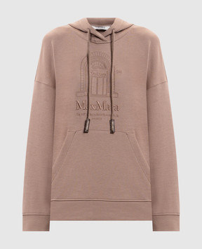 Max Mara ANDREA beige hoodie with logo embroidery SMMANDREA