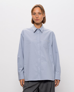 Peserico Blue shirt with a monil chain A0657007928