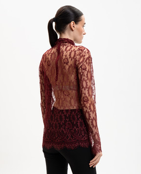 Dolce&Gabbana Burgundy lace top F7BV7TILMDL