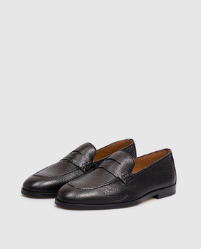 Doucal's Black leather loafers DU2983STREUF054
