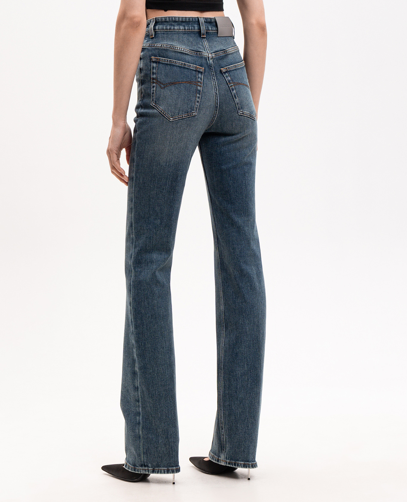 Blue jeans with a worn effect Balenciaga 4