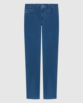 Stefano Ricci Blue jeans with logo patch MFT61B3030T249BL