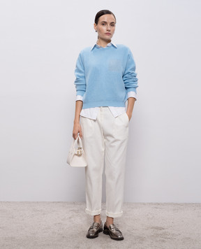 Peserico Blue sweater made of wool, silk and cashmere S99003F129018C