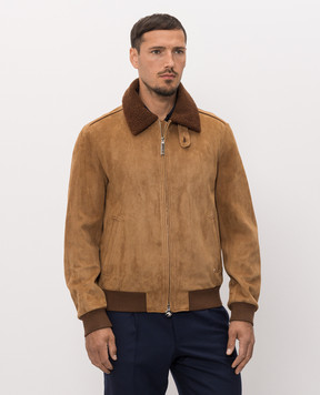 Stefano Ricci Brown suede jacket with fur M7J6300240SUELU8