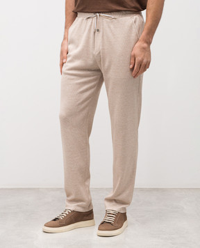 Brett Johnson Beige linen and silk pants SS26J7D110CAF