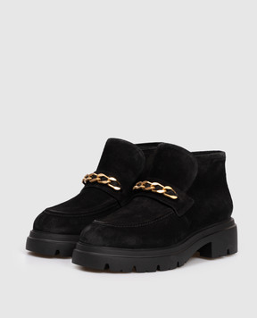 Stuart Weitzman Soluxe Hudson Chukka Black Suede Boots SM391