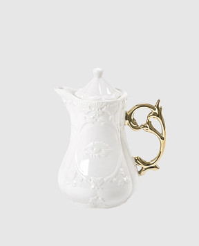 SELETTI White porcelain teapot I-Wares Gold I 09866