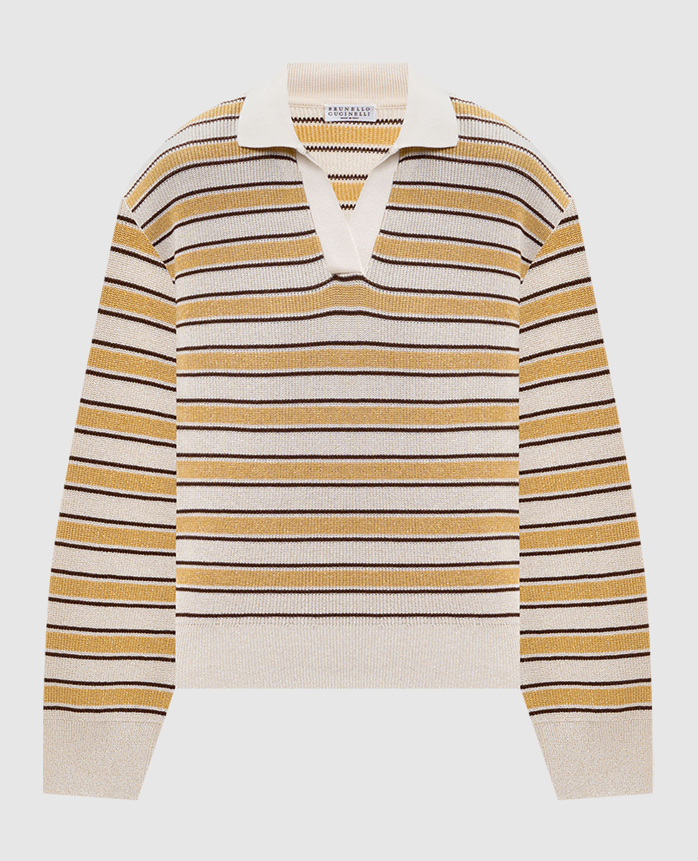 

Ivory striped pullover with lurex Brunello Cucinelli, Beige