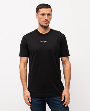 Dolce&Gabbana Black T-shirt with contrast logo G8RN8ZG7NUB