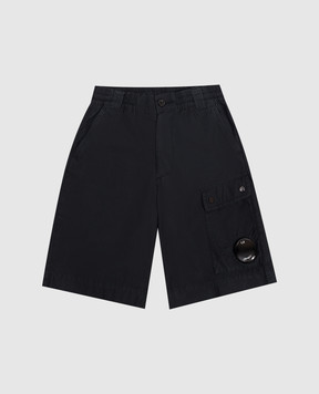 C.P. Company Children's blue shorts with logo patch CUQ00GLLC051014