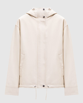 Yves Salomon Army Ivory leather jacket 26EFV03062L05W
