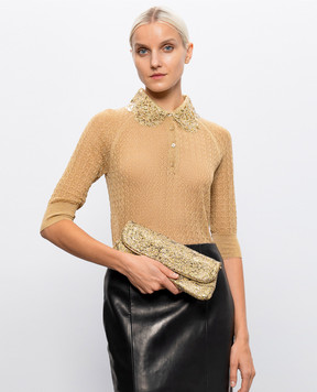 Ermanno Scervino Golden clutch with crystals D493S800CTZJO