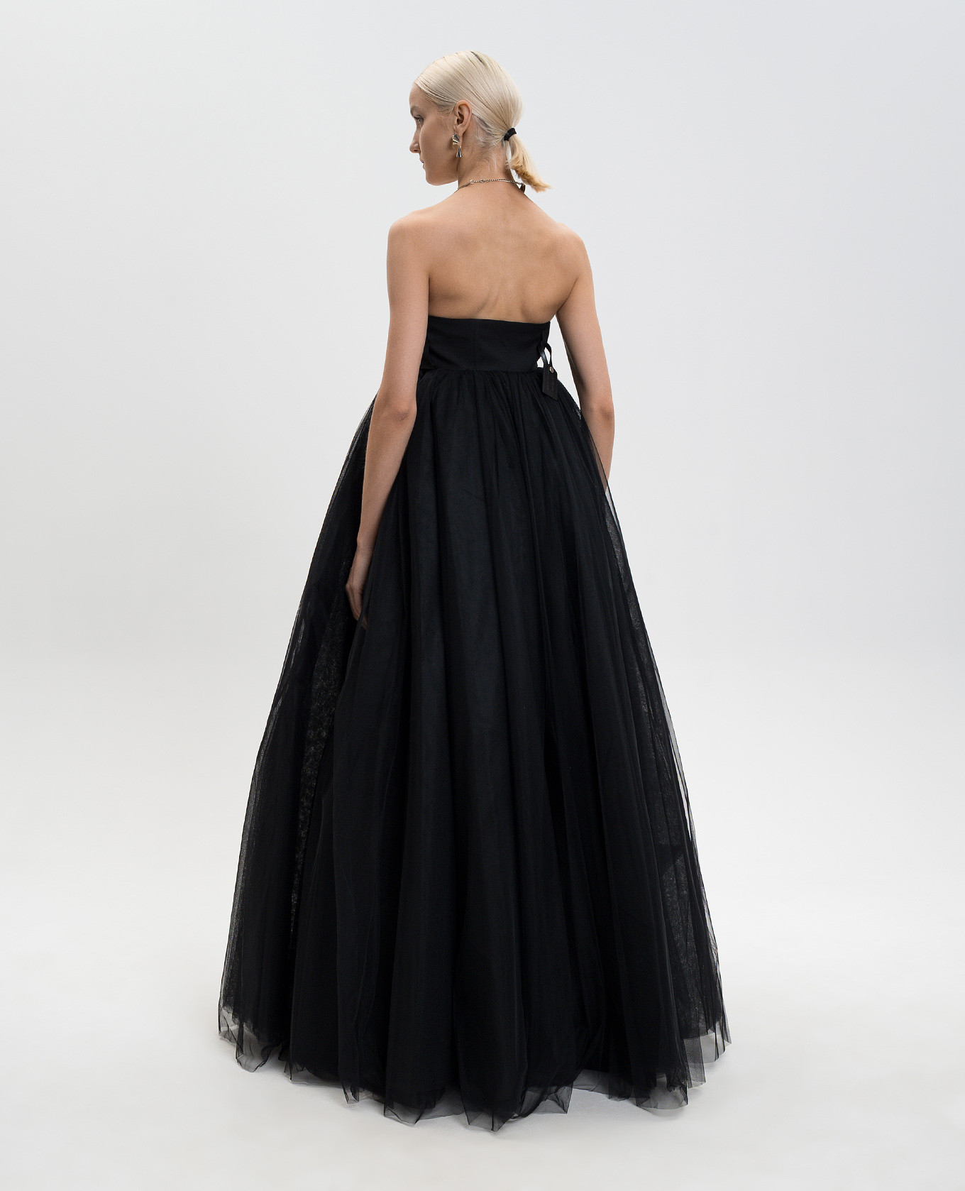 Black wool maxi dress with drape Off-White 3
