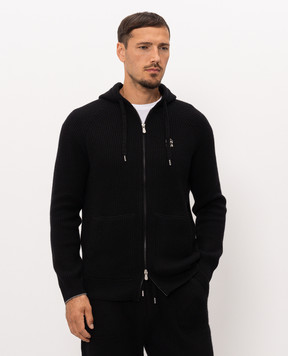 Brunello Cucinelli Black sports jacket with embroidered emblem M22704806G