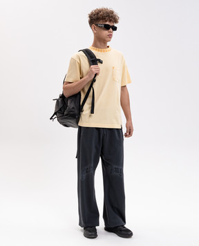 Palm Angels Grey joggers with logo print PAMCH001FL003