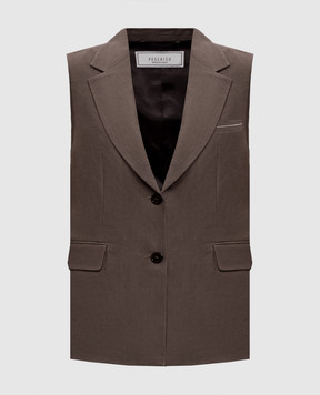 Peserico Brown linen vest A0303202606
