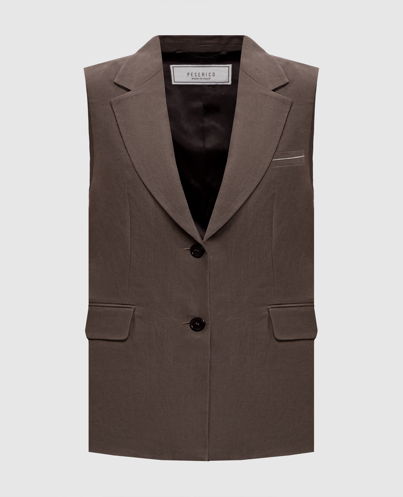 Brown linen vest