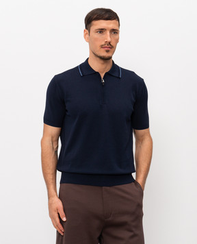 Canali Blue cotton polo shirt MK02460C1165