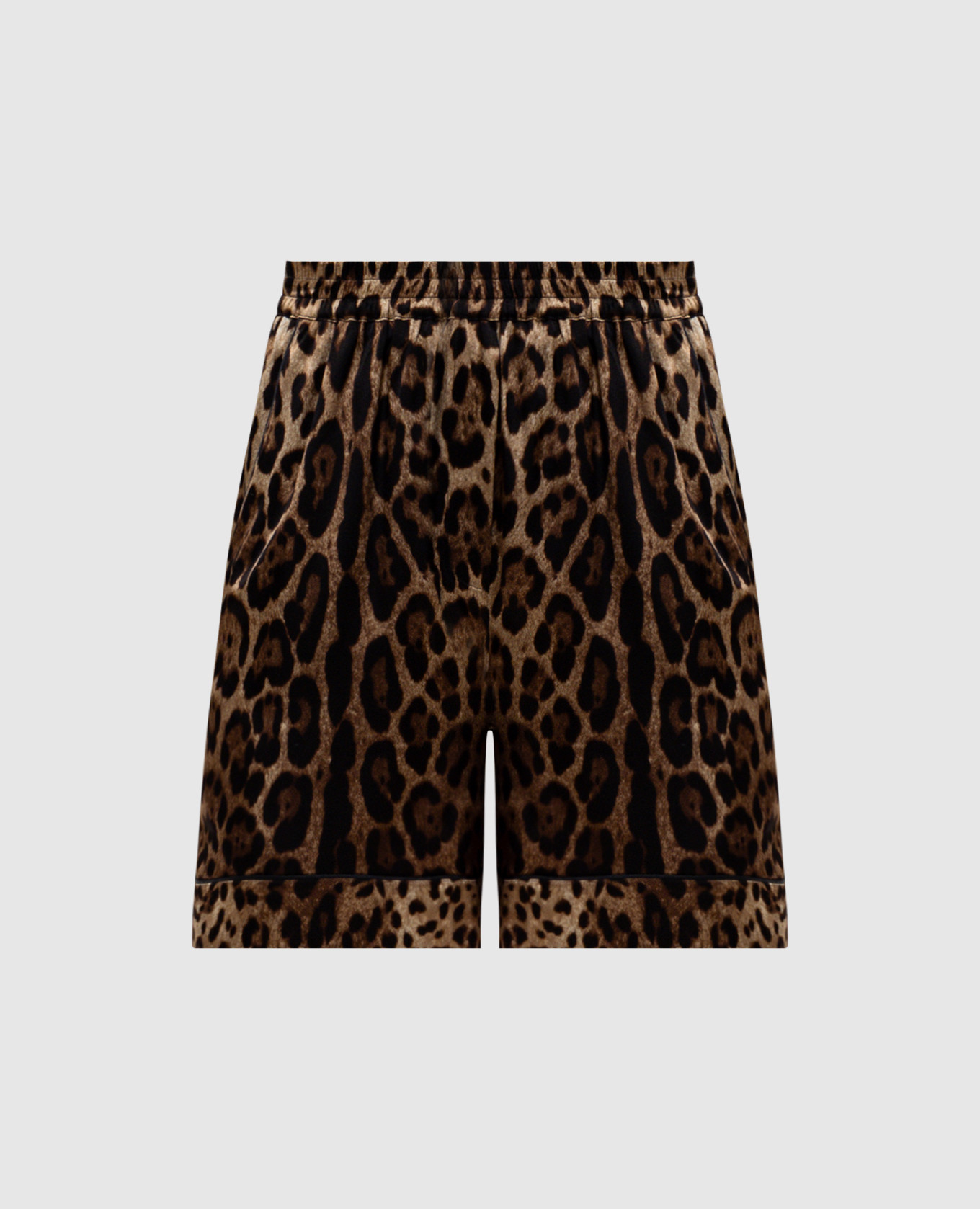 

Brown animal print silk shorts Dolce&Gabbana