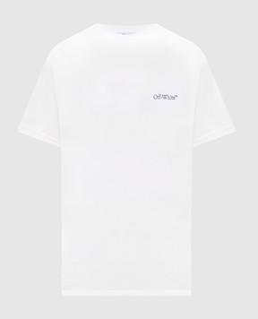 Off-White White T-shirt with floral logo print 2AA089S26JER002