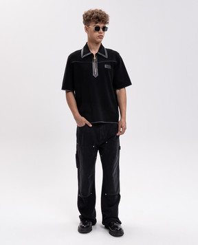 AMIRI Black wool polo shirt AM426KN024