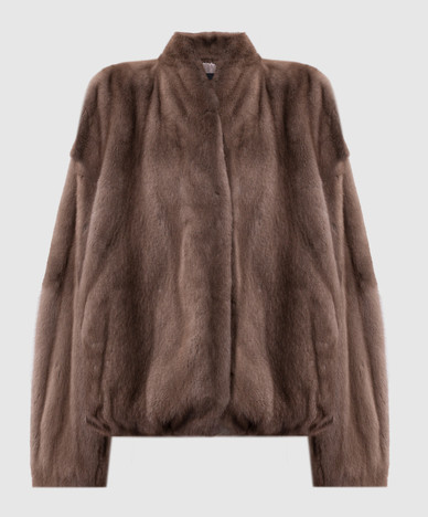 Manteau de fourrure de vison brun