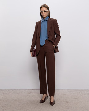 Brunello Cucinelli Blue shirt with a monil chain MP091M3A36
