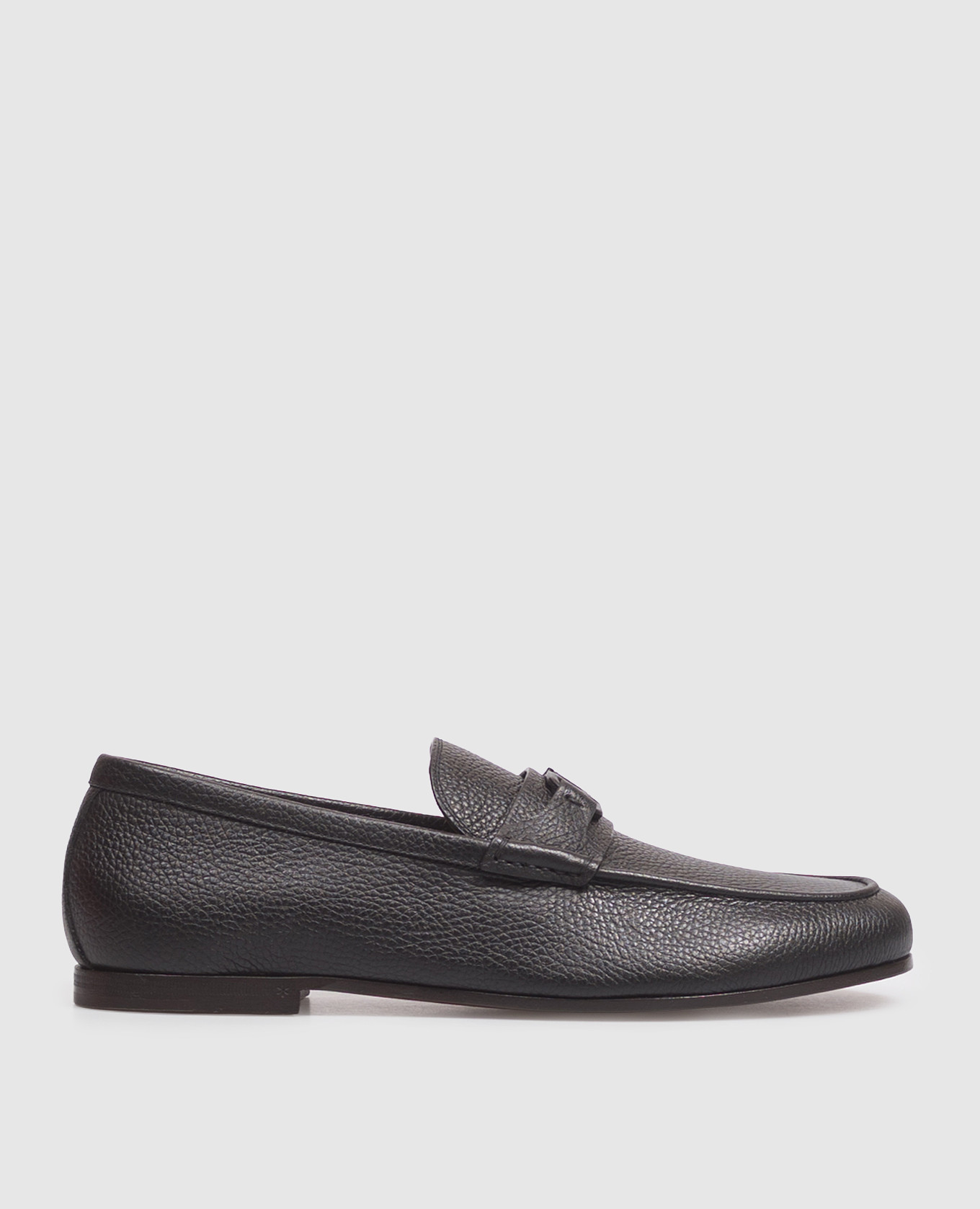 Black deerskin leather loafers