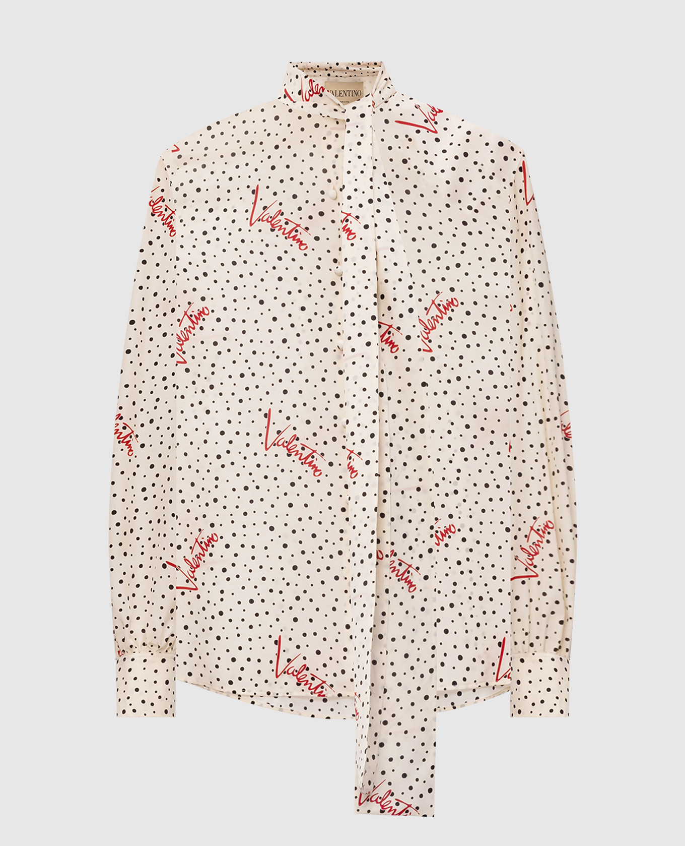 Beige Plus De Pois silk blouse with polka dots Valentino