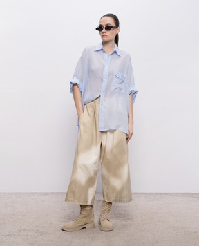 Y`S Yamamoto Blue linen shirt YKB16300