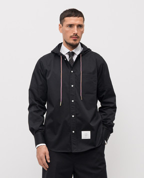 Thom Browne Black shirt-style windbreaker MWL432OF1066