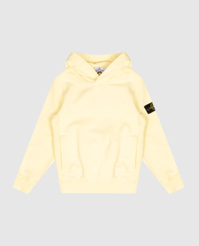 Stone Island Children's yellow hoodie with logo patch L2S166100003S0A2068