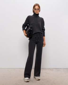 Peserico Gray sweater made of wool, silk and cashmere A99268F07K09283