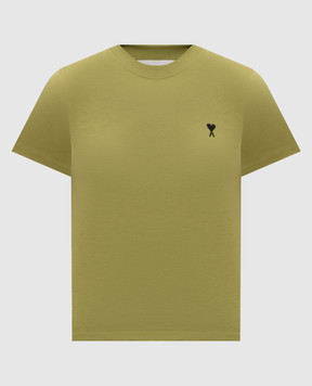 Ami Paris Green T-shirt with embroidered emblem FTS347724