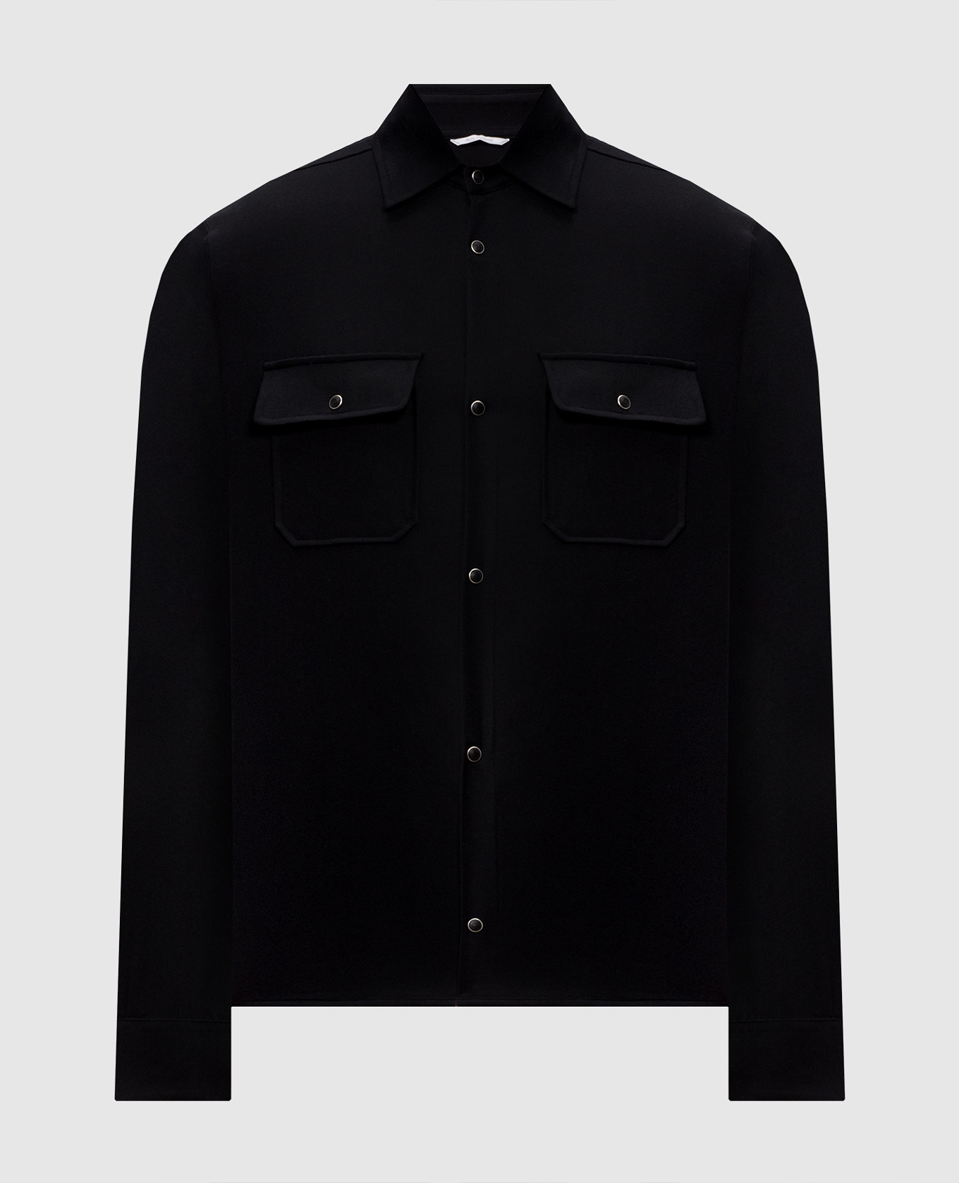 Black wool and silk shirt