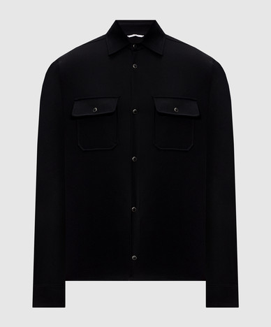 Black wool and silk shirt