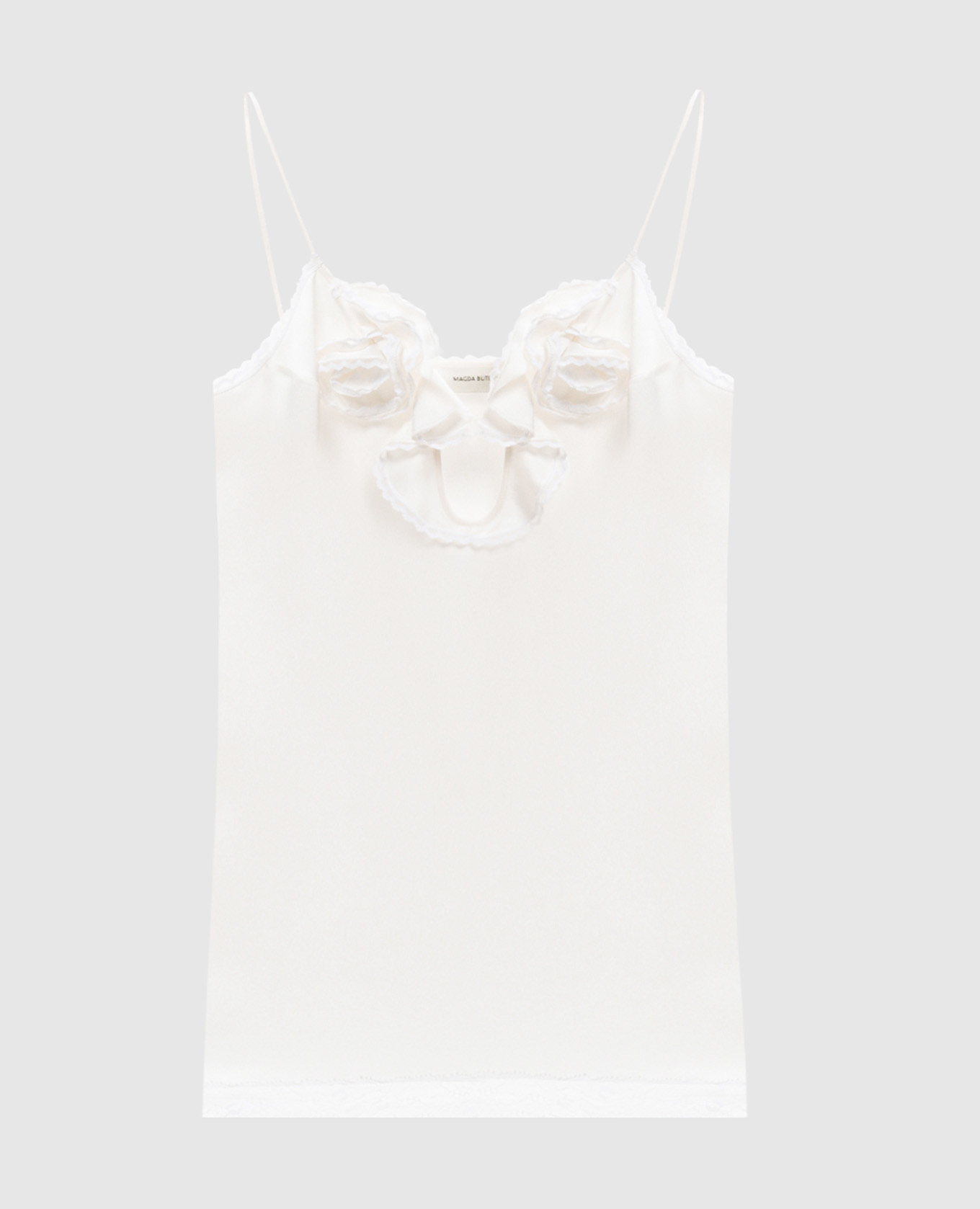

White silk top with applique Magda Butrym