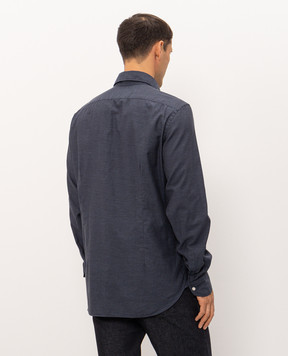 Enrico Mandelli Blue patterned shirt 0SPORT5885