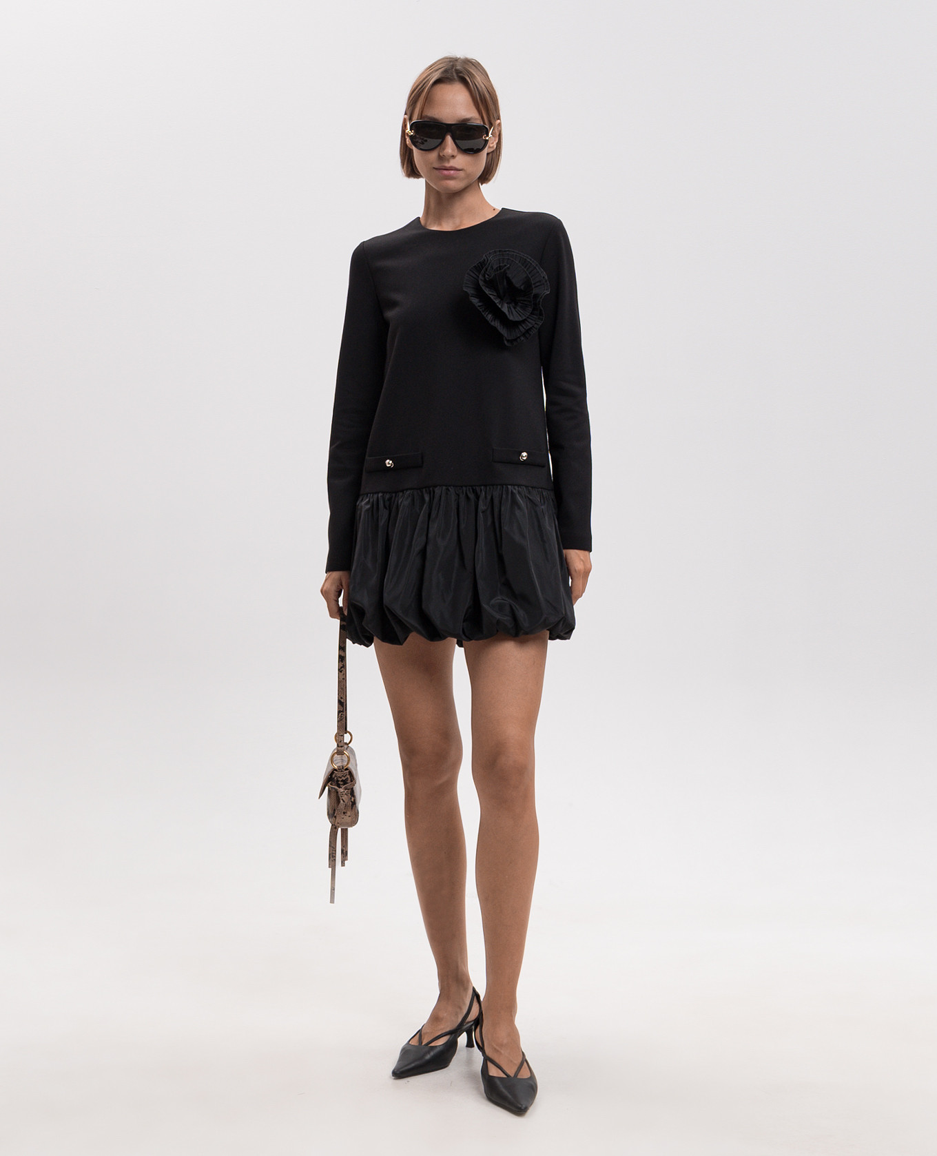 Black dress with ruffles Twinset 2
