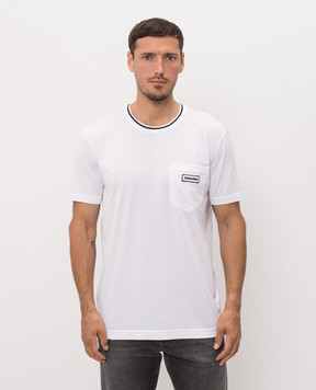 Dolce&Gabbana White T-shirt with logo patch G8RA2ZG7Q2P