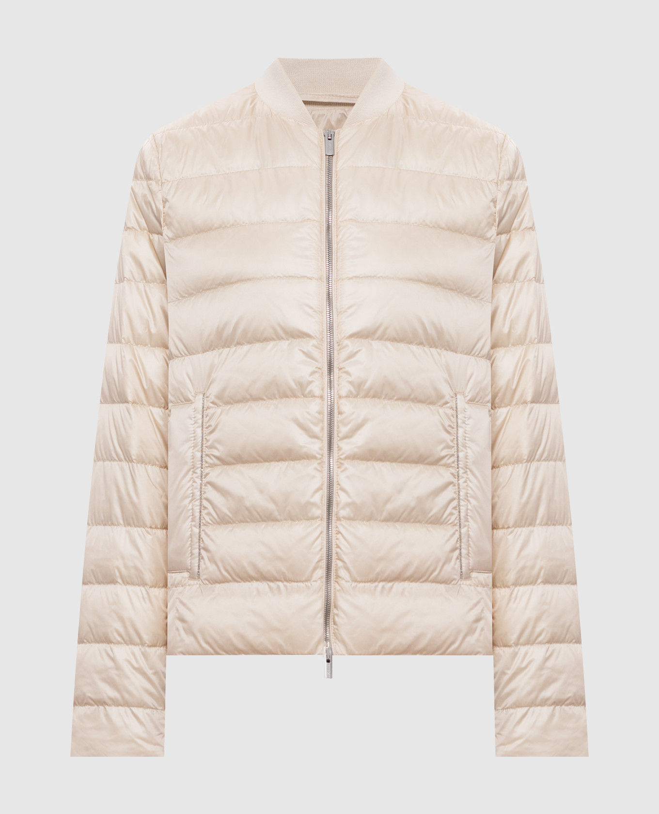 Beige down jacket with chain