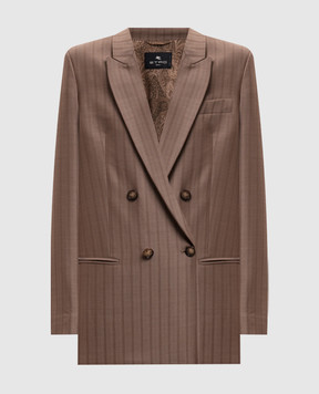 Etro Brown double-breasted wool jacket WRCA010899TJ213