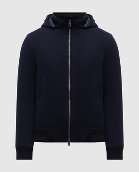 Pini Parma Blue jacket with wool HOODBOMBBL