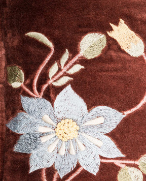 Les Ottomans Brown decorative velvet pillow with silk EBC7840X60