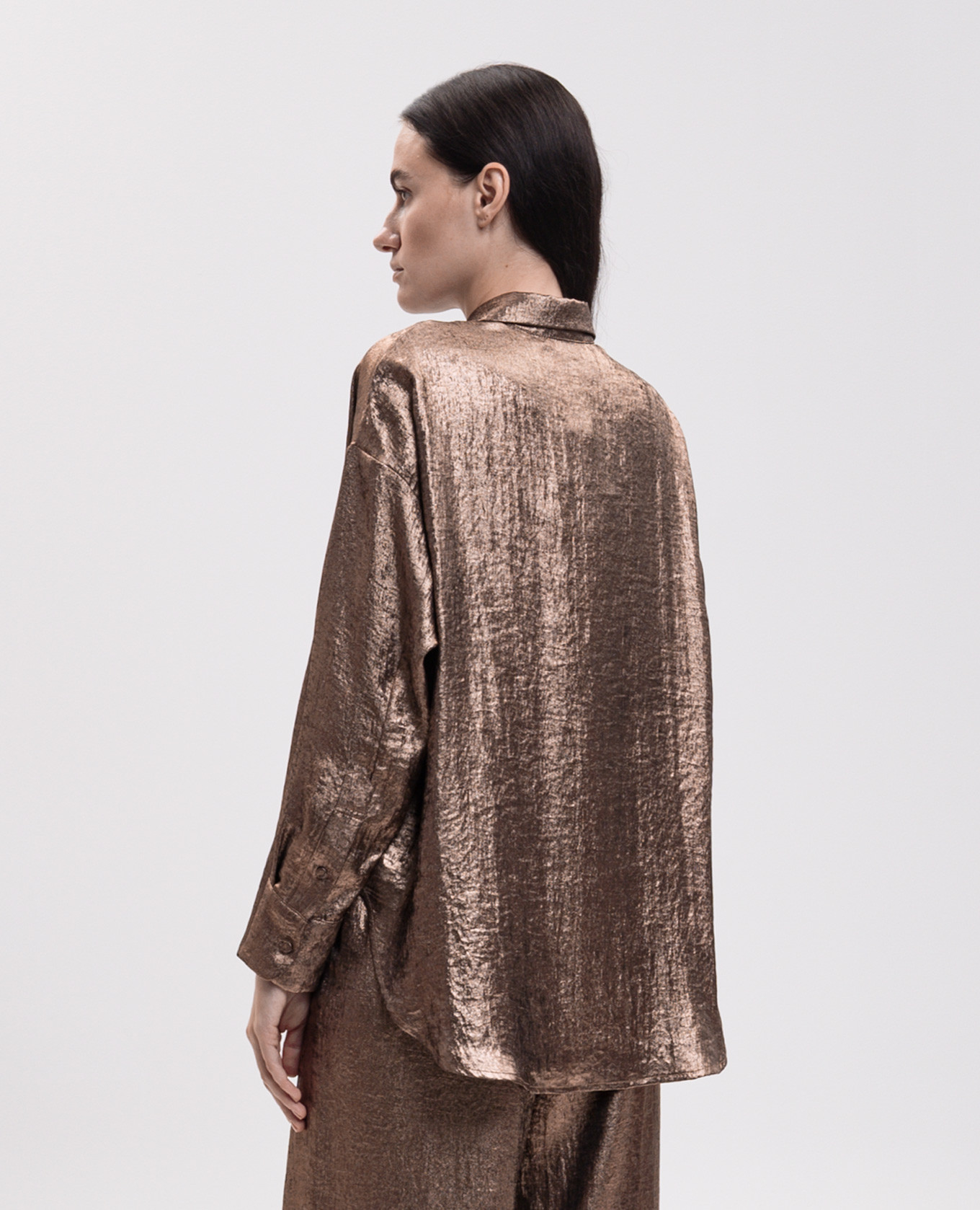 Bilancia Bis brown blouse with ruffles Momoni 4