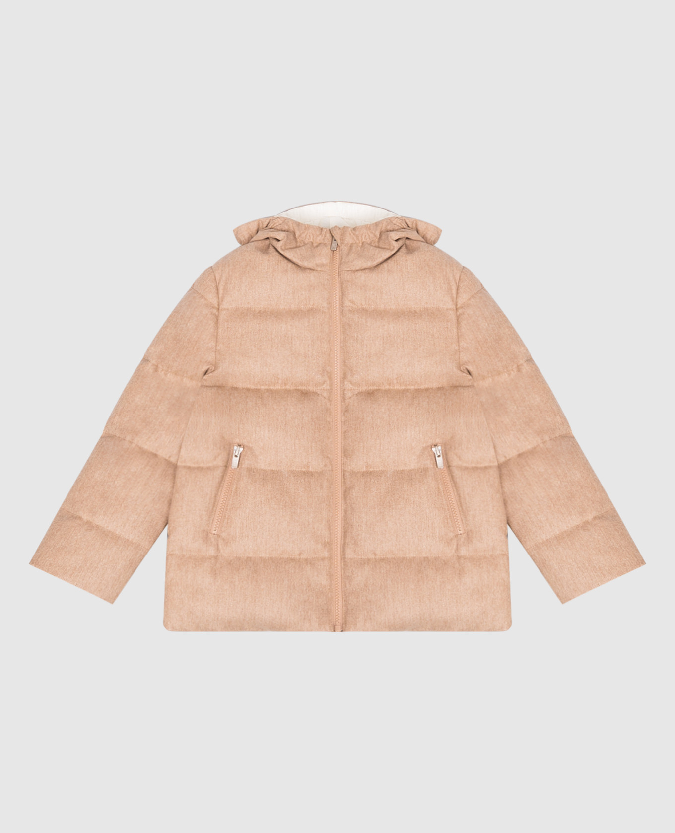 Children's gray wool down jacket