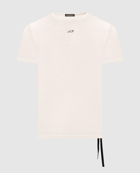 Ann Demeulemeester White T-shirt with contrast embroidery B0014216FA206