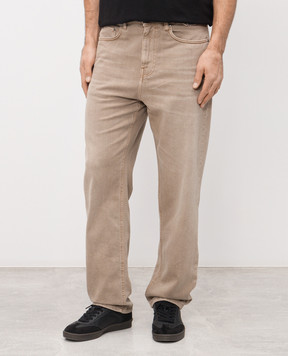 Iceberg Beige jeans with logo patch 2SC10148