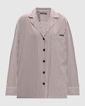 Dolce&Gabbana Brown striped shirt F5U37TFR52K